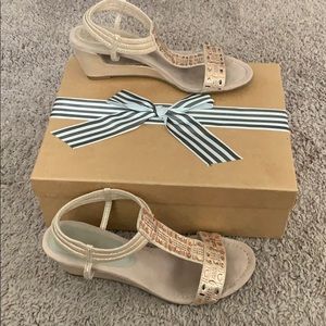 Pink Rhinestone Wedge Sandal